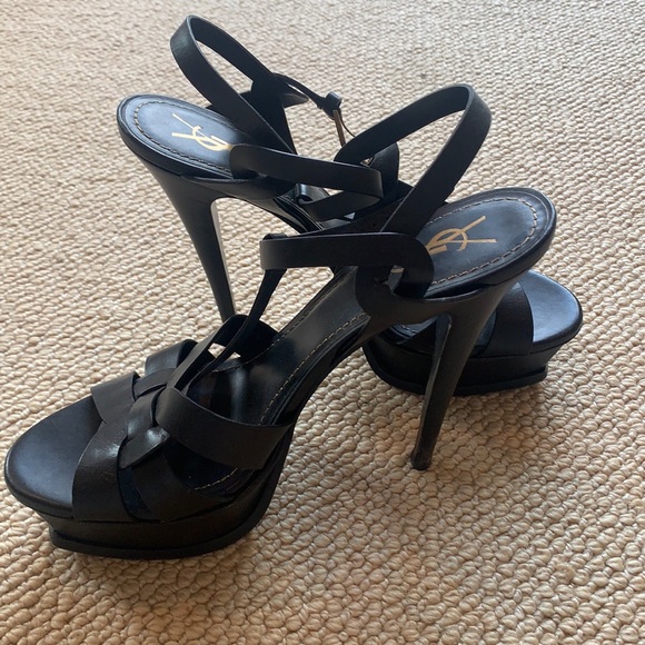 YSL black tribute heels - Picture 1 of 4